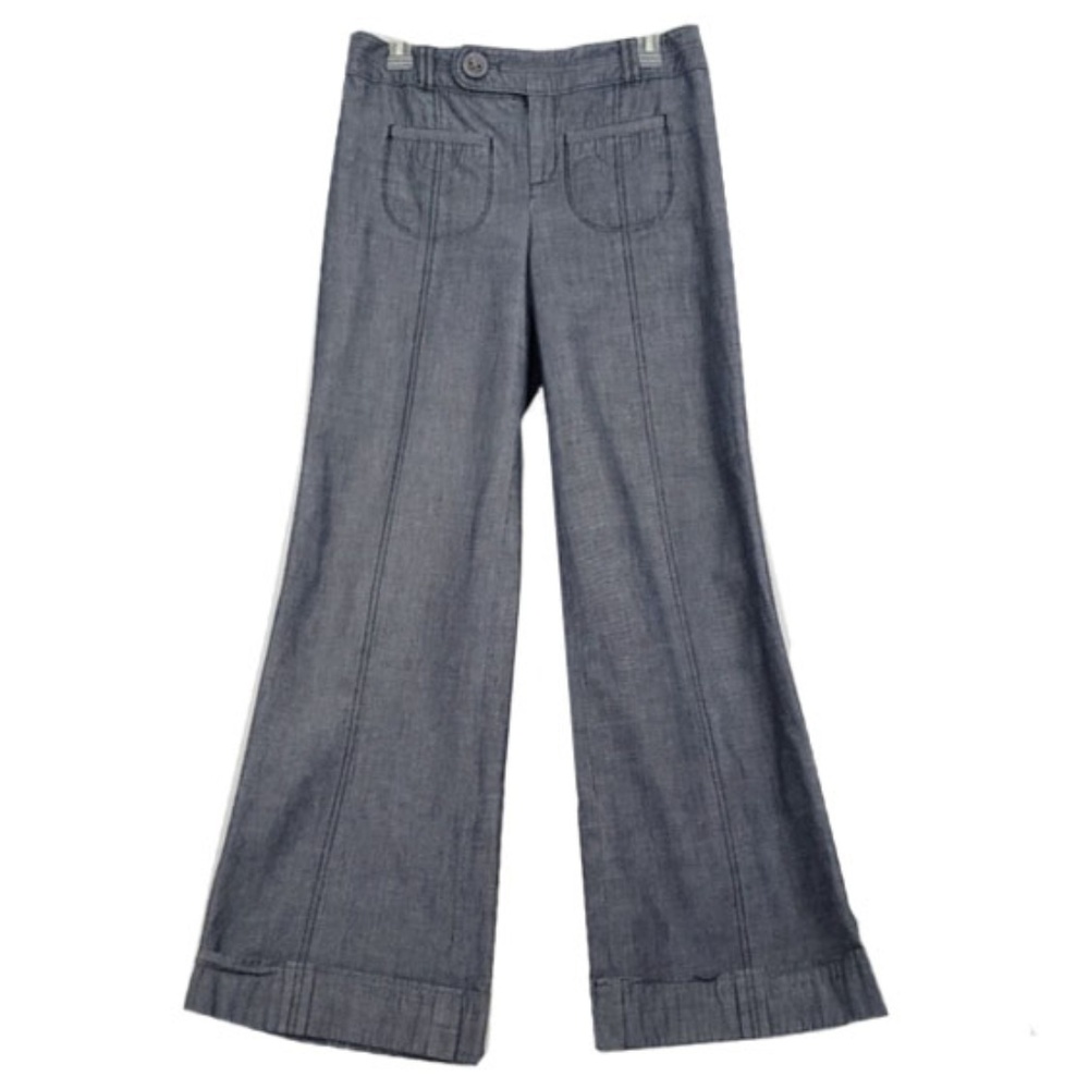 Elevenses Fraktur Chambray Wide Leg Pants Size 4